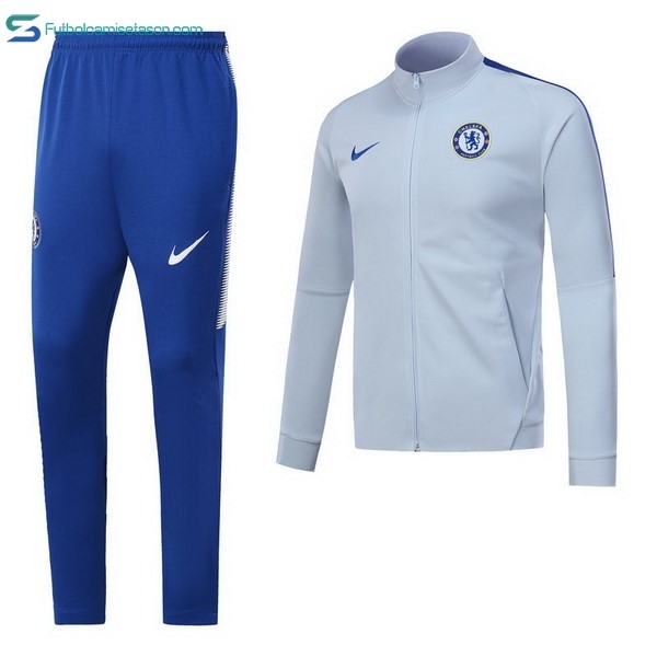 Chandal Chelsea 2017/18 Gris Claro Azul